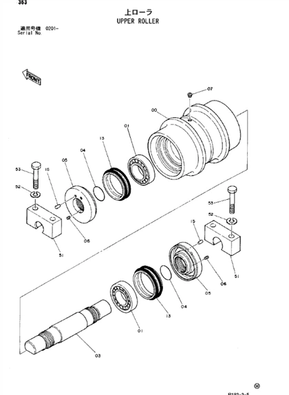 EX1900-6 TOP ROLLER